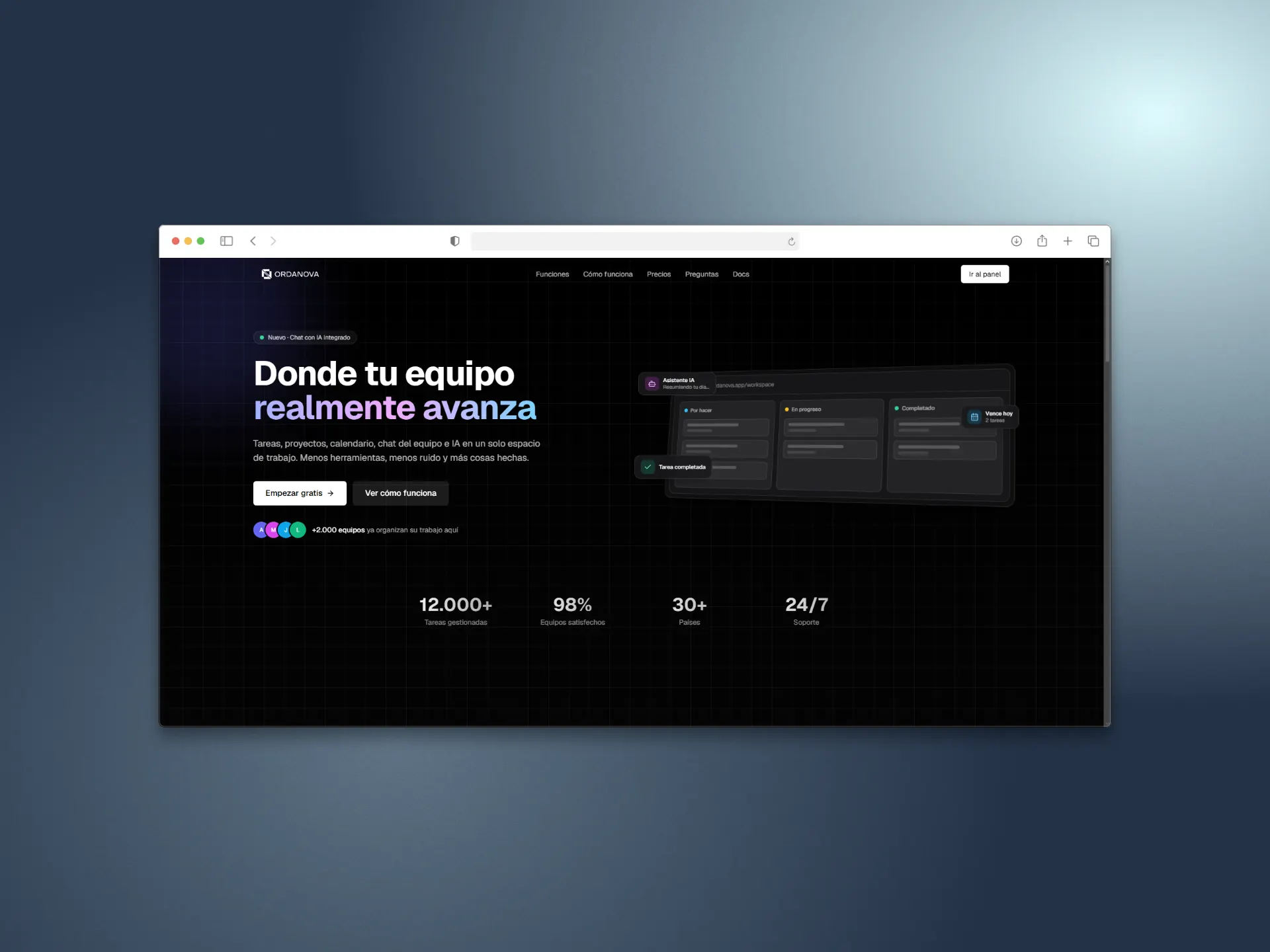 Ordanova — SaaS / Productividad y gestión de equipos